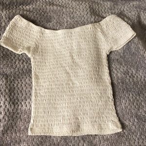 off the shoulder white top